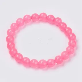 10mm Vivid Pink Madagascar Rose Quartz Bead Bracelet