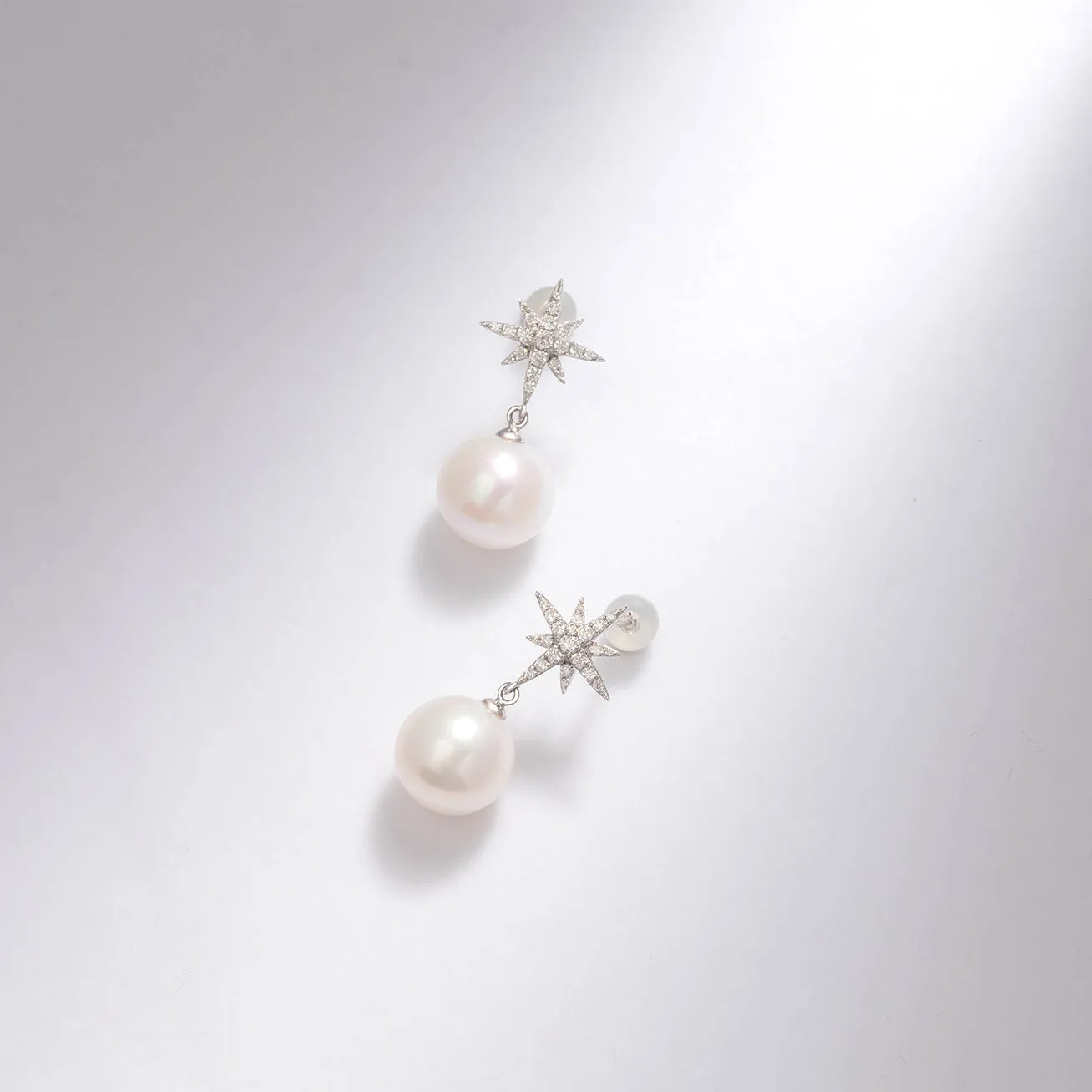 18k Gold Diamond Edison Pearl Earring KE00085