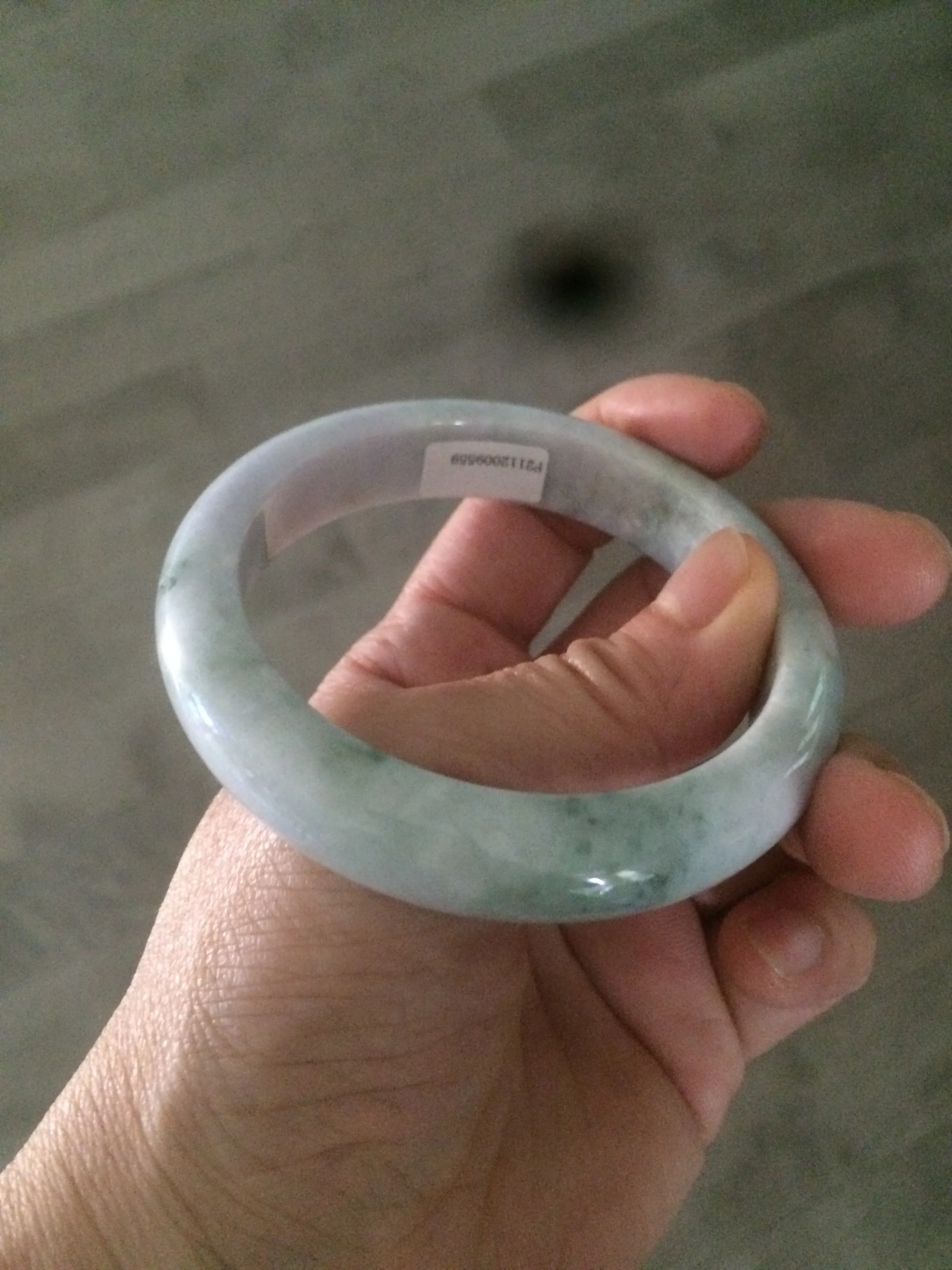 56mm certificated Type A 100% Natural light green/purple Jadeite Jade bangle L126-9559