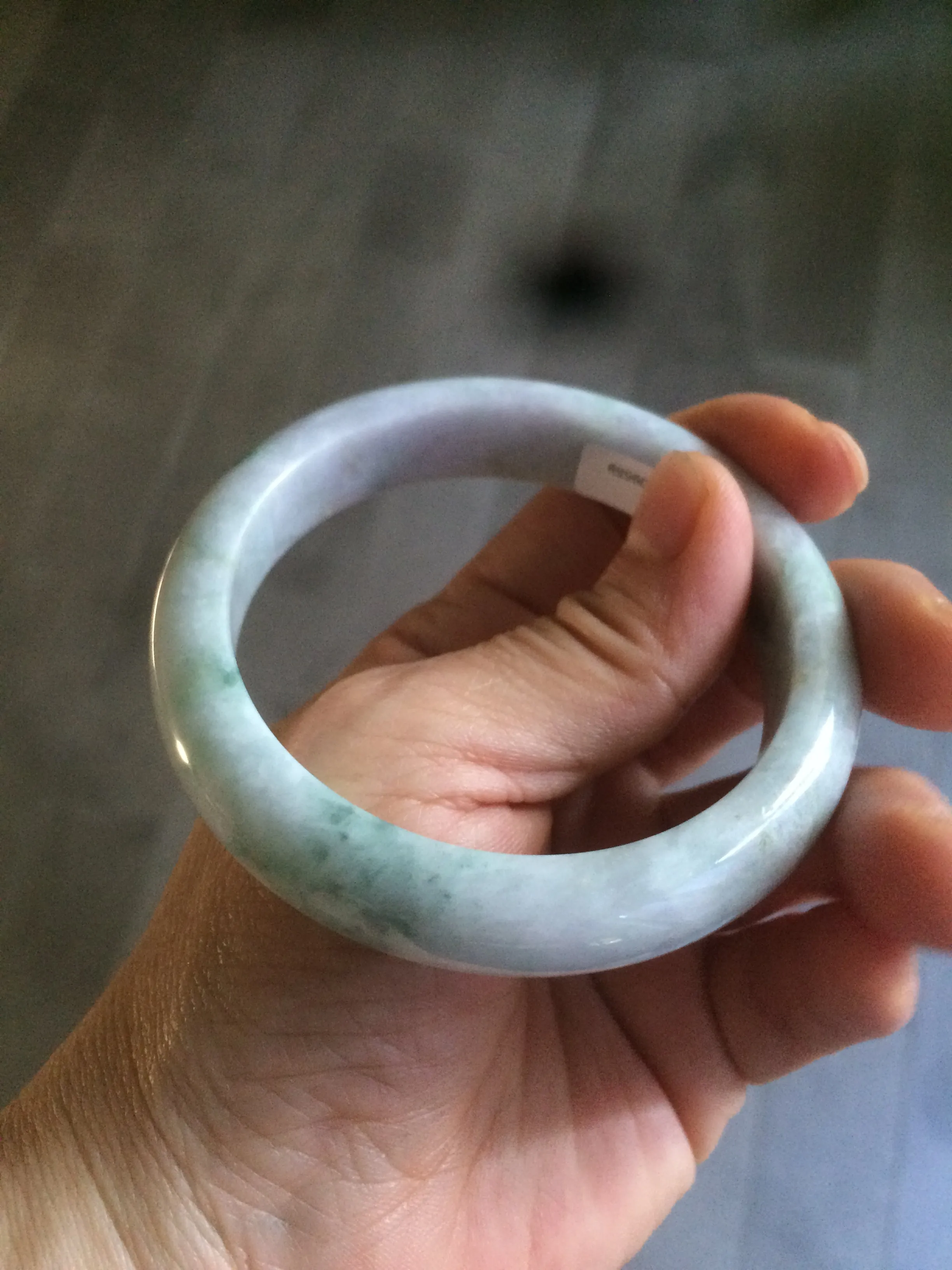 56mm certificated Type A 100% Natural light green/purple Jadeite Jade bangle L126-9559