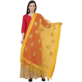 A R Silk Tissue Zari Emb. Fancy Dupatta Color Yellow Dupatta or Chunni