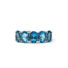 Aqua Blue Topaz Ring in 14K White Gold