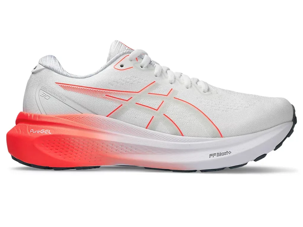 Asics Men's GEL-KAYANO 30 - White/Sunrise Red