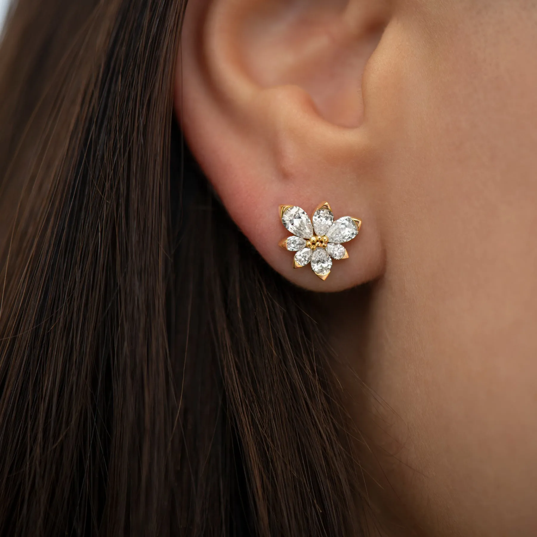 Asymmetric Blossom Stud Earrings