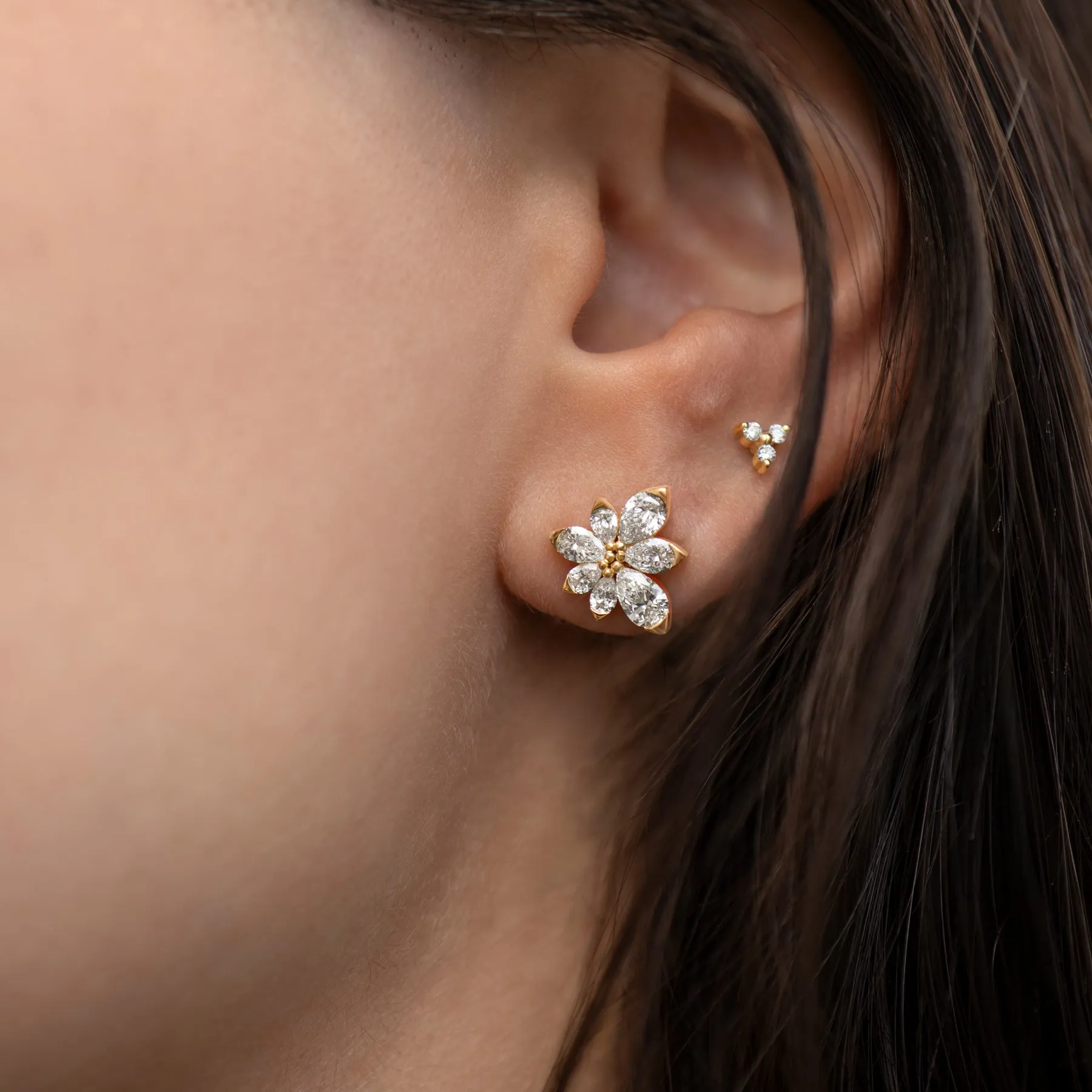 Asymmetric Blossom Stud Earrings