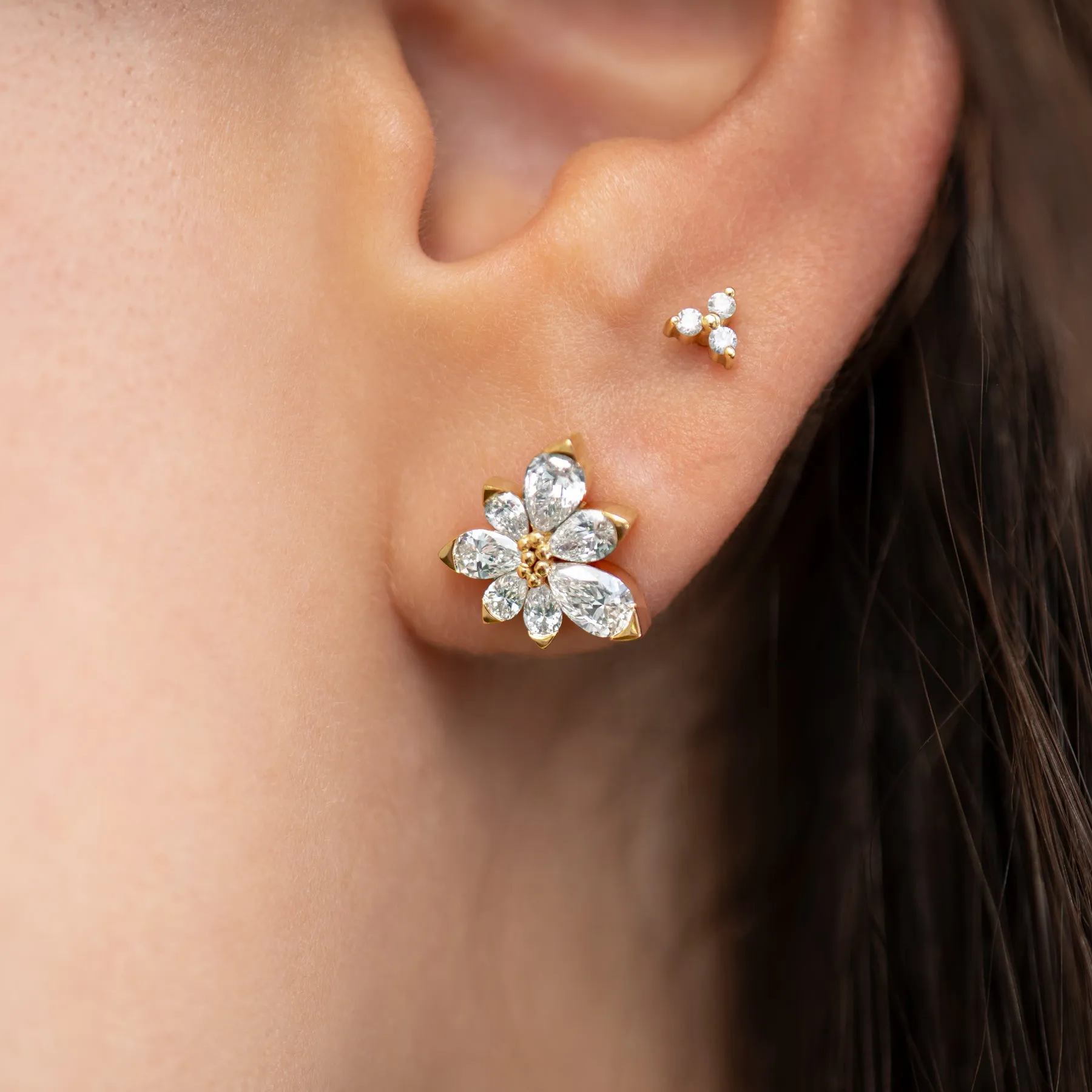 Asymmetric Blossom Stud Earrings