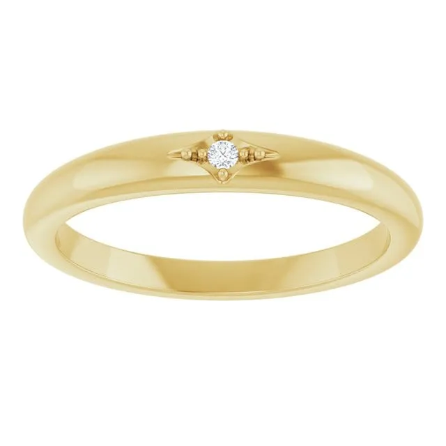 Beatrix Band- Accented Bead Set Diamond Anniversary Stacking Ring