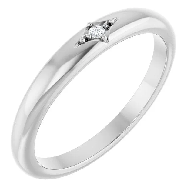 Beatrix Band- Accented Bead Set Diamond Anniversary Stacking Ring