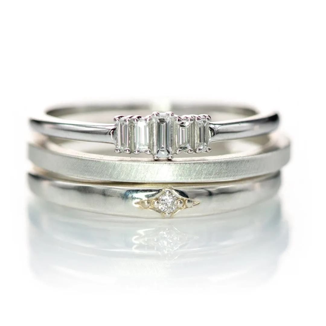 Beatrix Band- Accented Bead Set Diamond Anniversary Stacking Ring