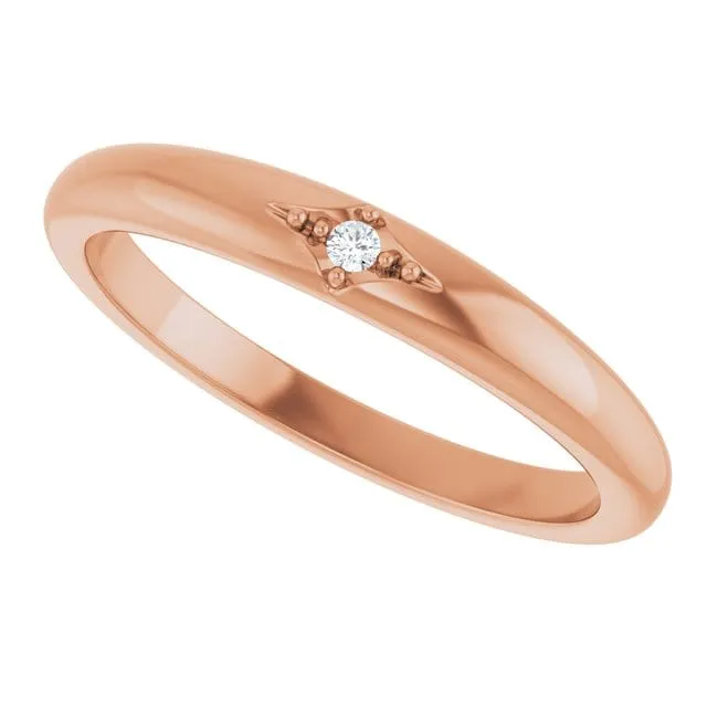 Beatrix Band- Accented Bead Set Diamond Anniversary Stacking Ring