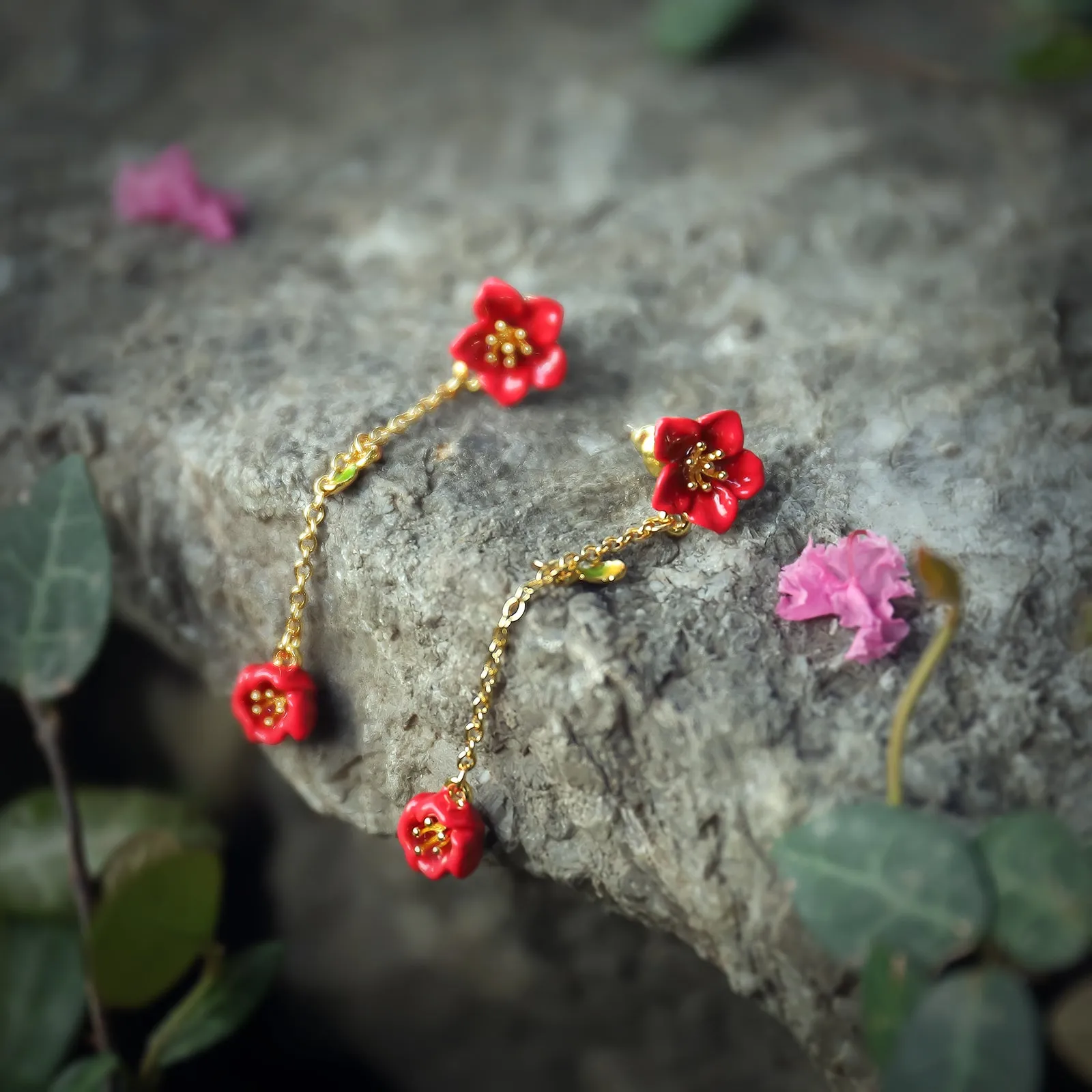 Begonia Flower Earrings