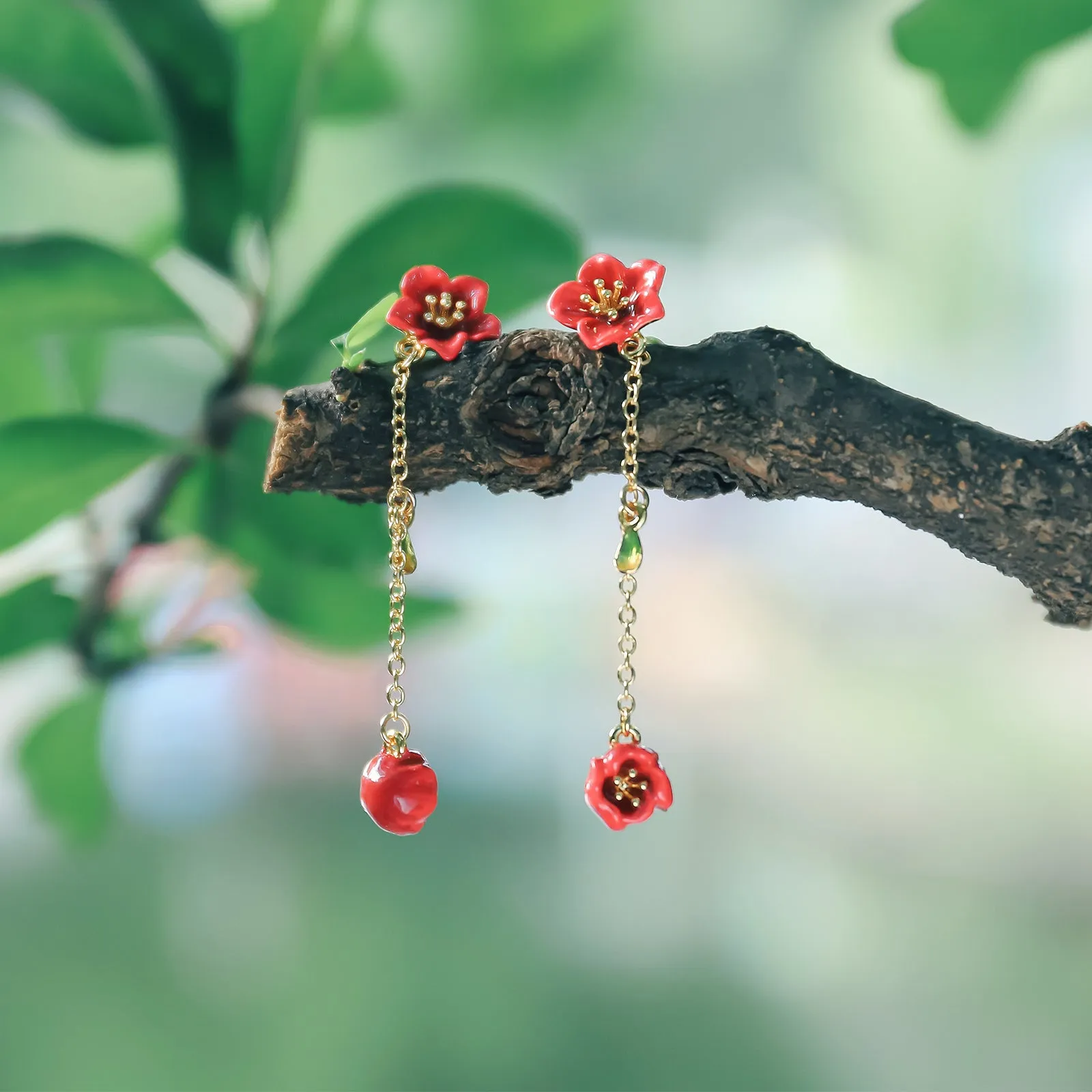 Begonia Flower Earrings