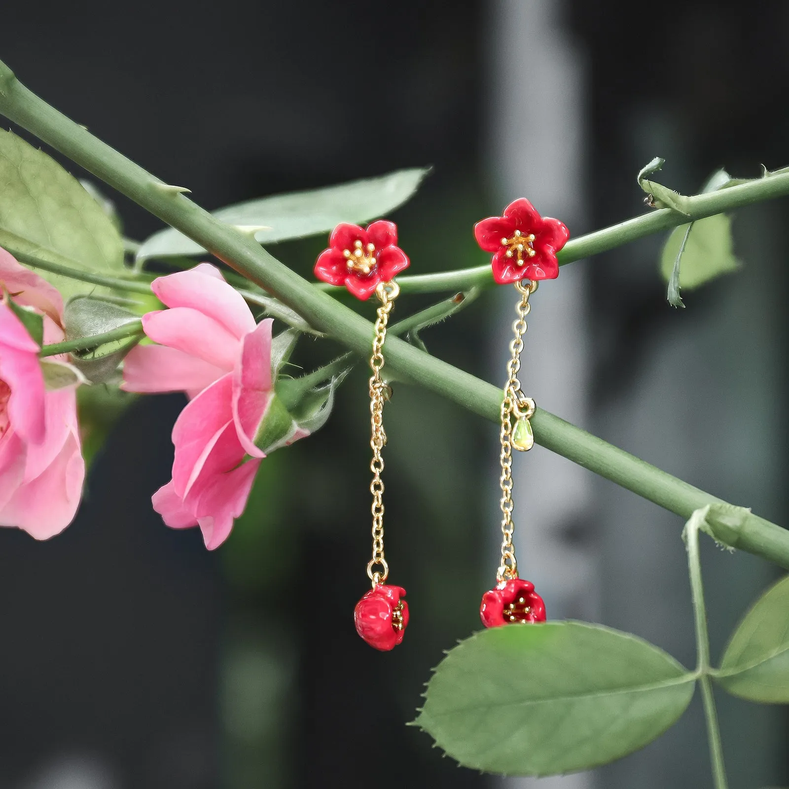 Begonia Flower Earrings