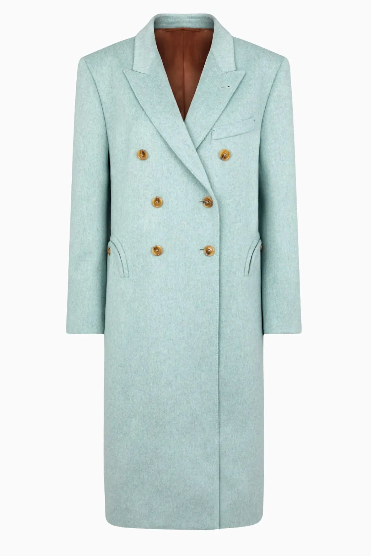 Blazé Milano Arya Virgin Wool Overcoat - Aqua