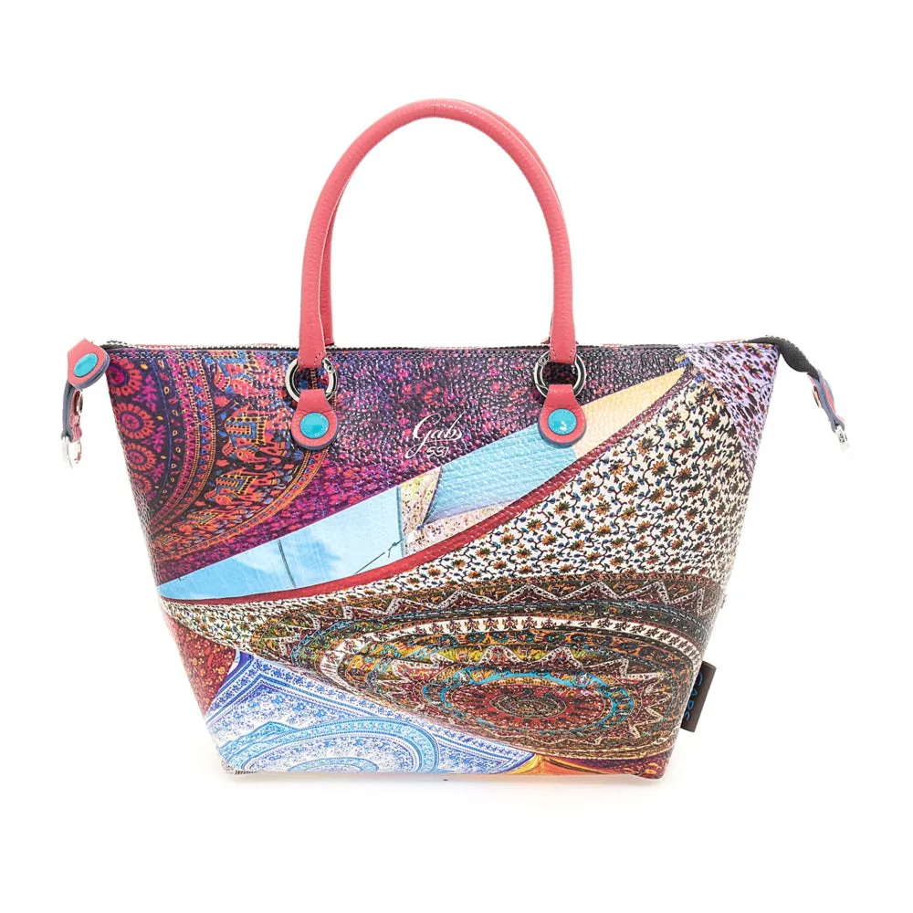 Borsa Donna a Mano con Tracolla GABS G3 PLUS Holiday in Pelle stampa Foulard Ibiza Large