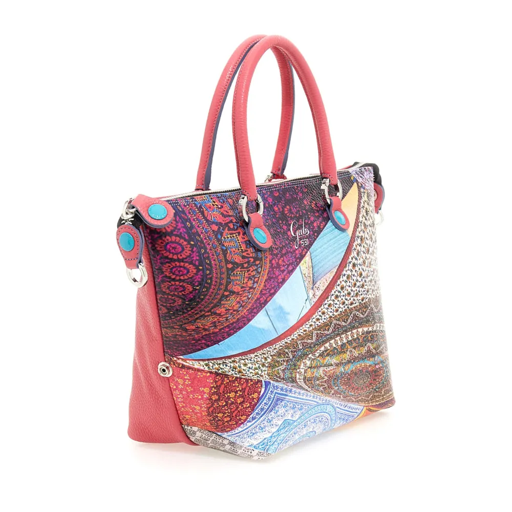 Borsa Donna a Mano con Tracolla GABS G3 PLUS Holiday in Pelle stampa Foulard Ibiza Large