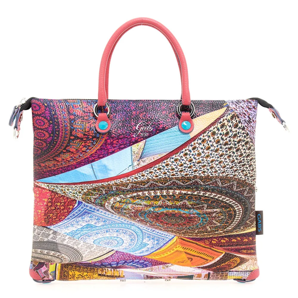 Borsa Donna a Mano con Tracolla GABS G3 PLUS Holiday in Pelle stampa Foulard Ibiza Large