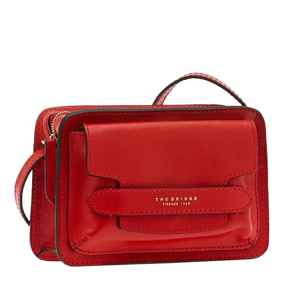 Borsa Donna Camera Case a Tracolla THE BRIDGE in Pelle Rosso Ciliegia linea Lucrezia 04190301