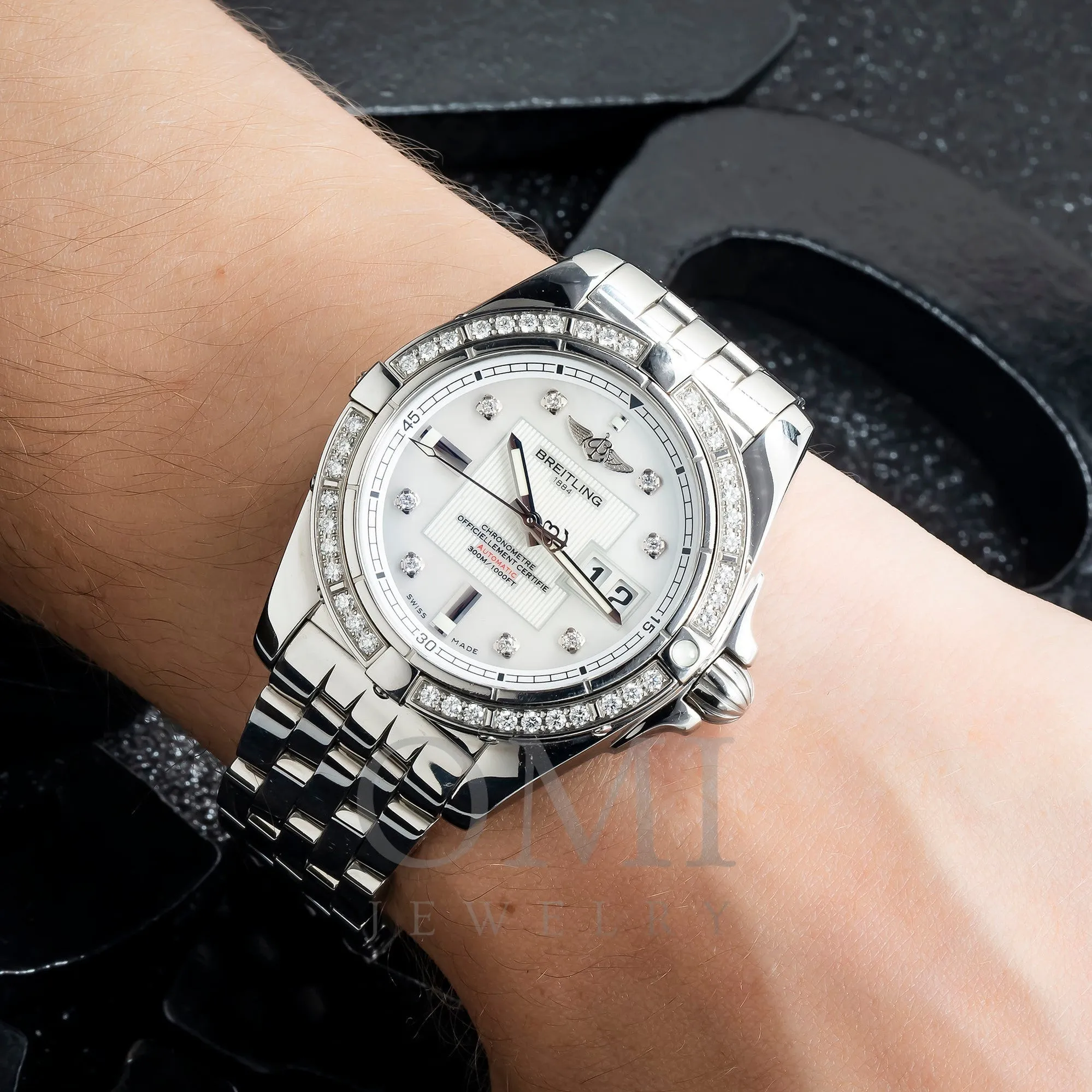 Breitling Galactic A49350 36MM Mother Of Pearl Diamond Dial And Bezel