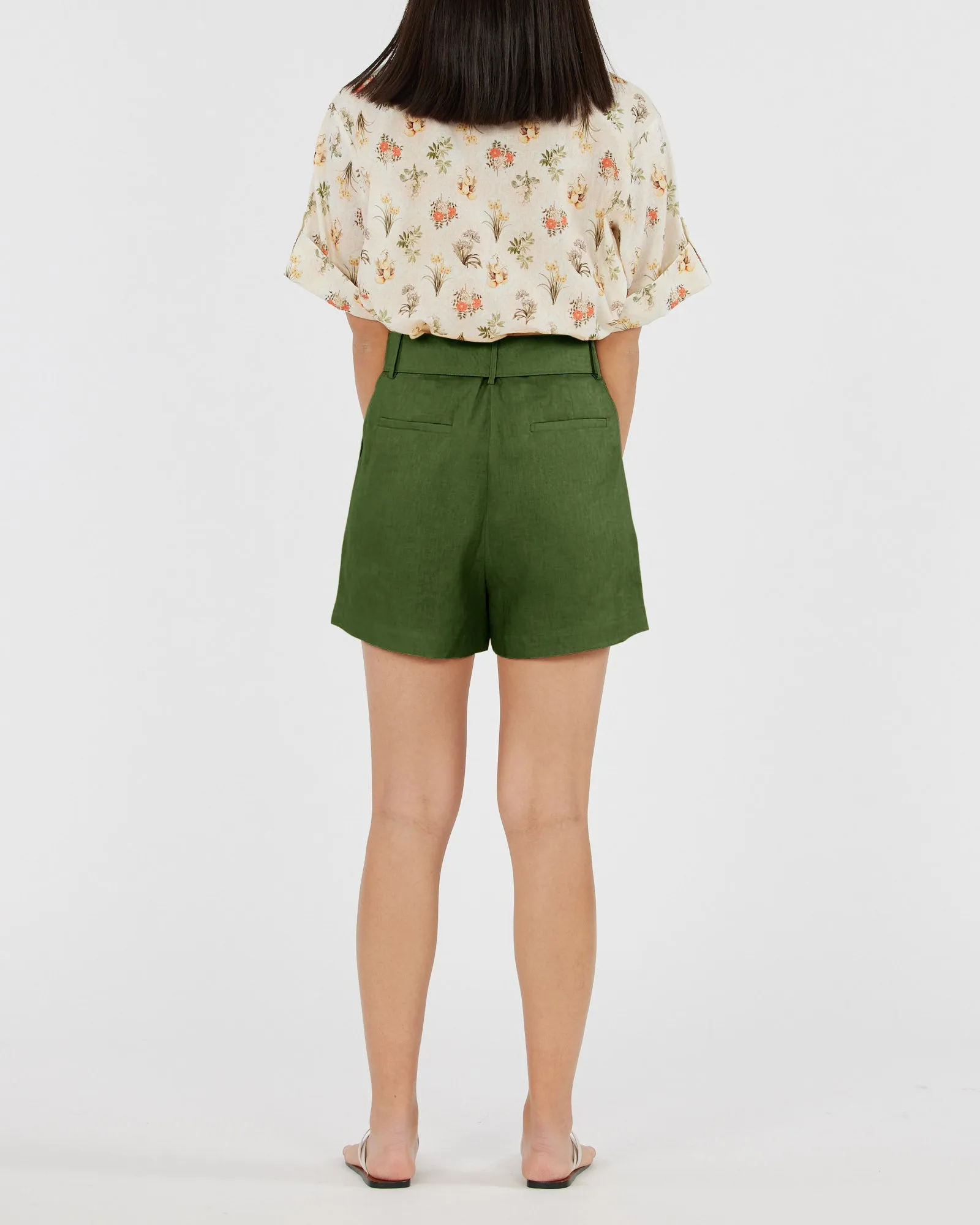 Brydie Linen Short - Verdant