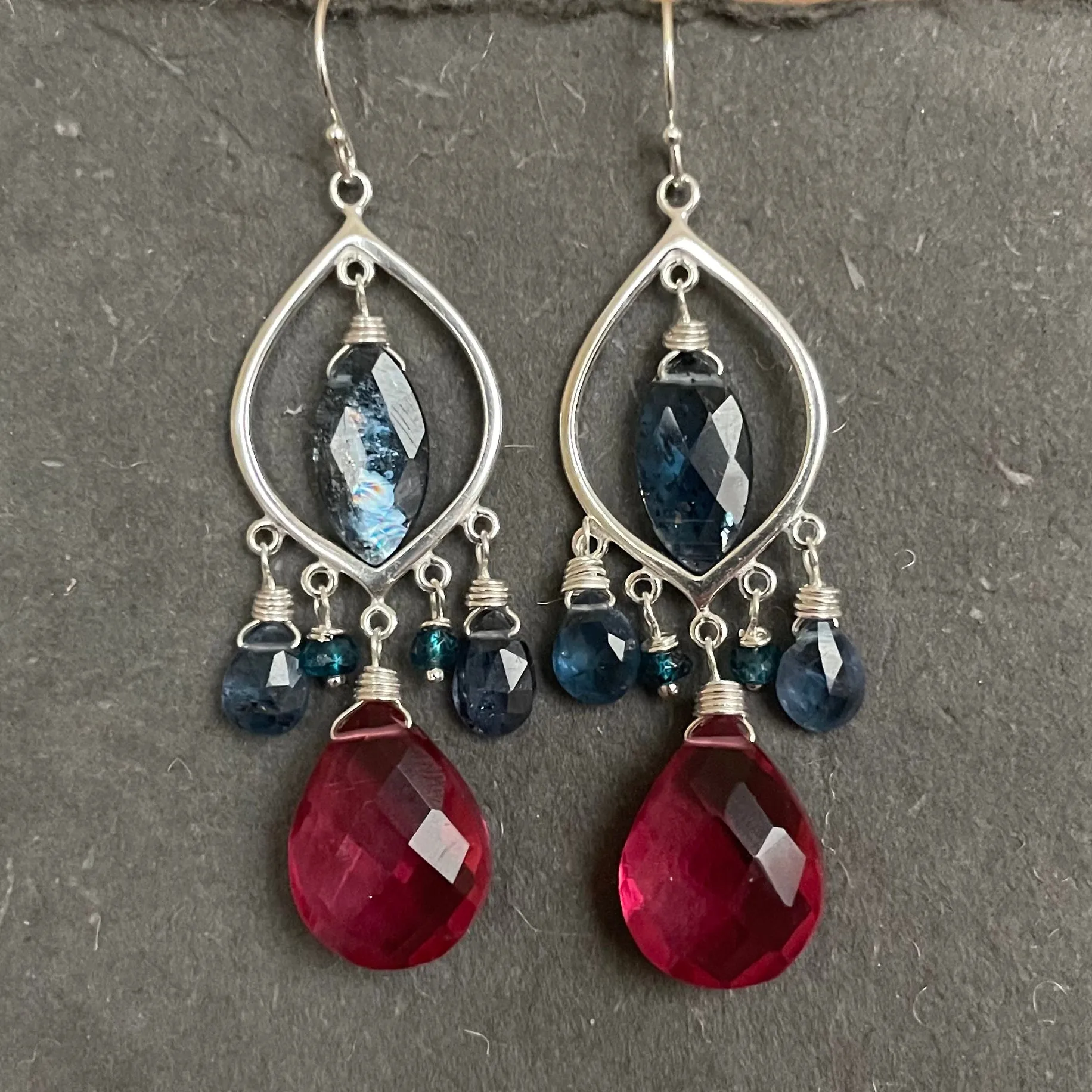 Captivating Kyanite and Sapphire Pink Earrings