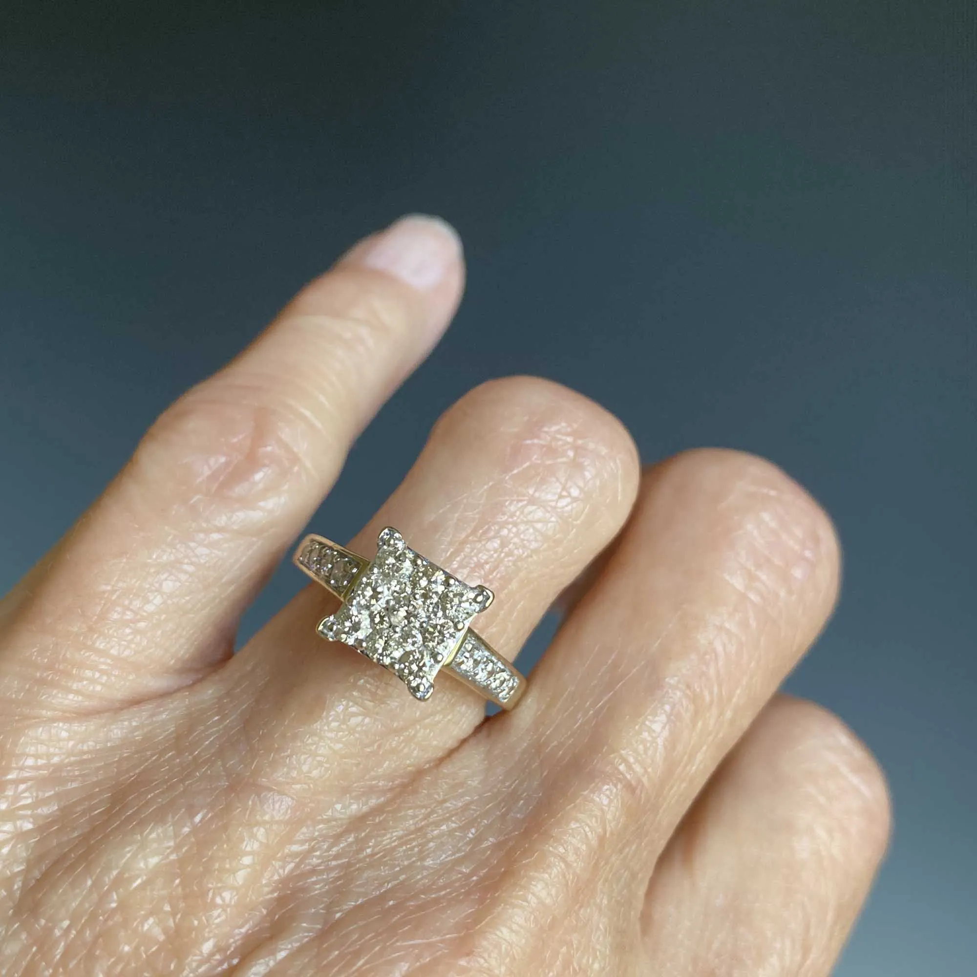 Checkerboard 1 CTW Champagne Diamond Ring ON HOLD