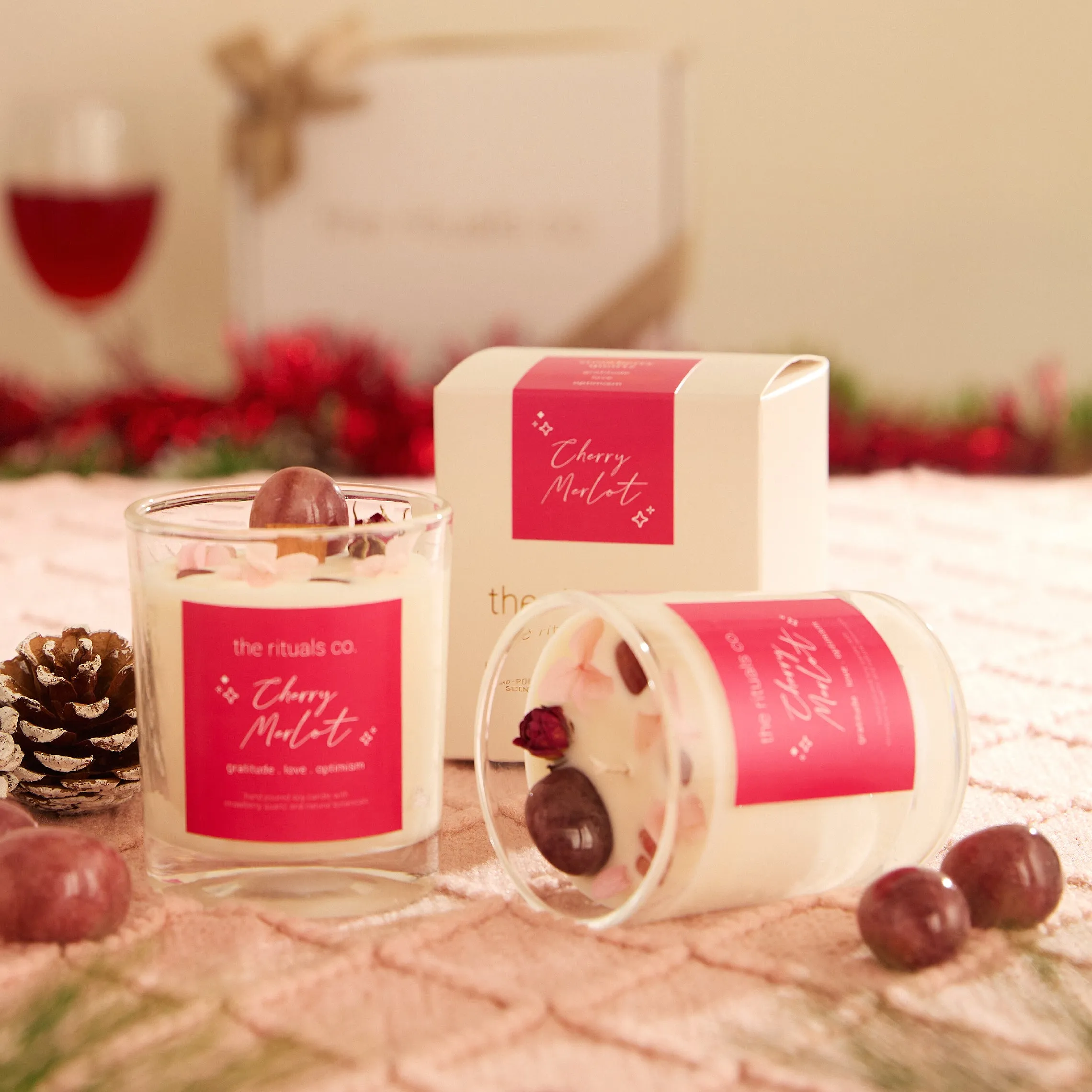 Cherry Merlot Crystal Candle