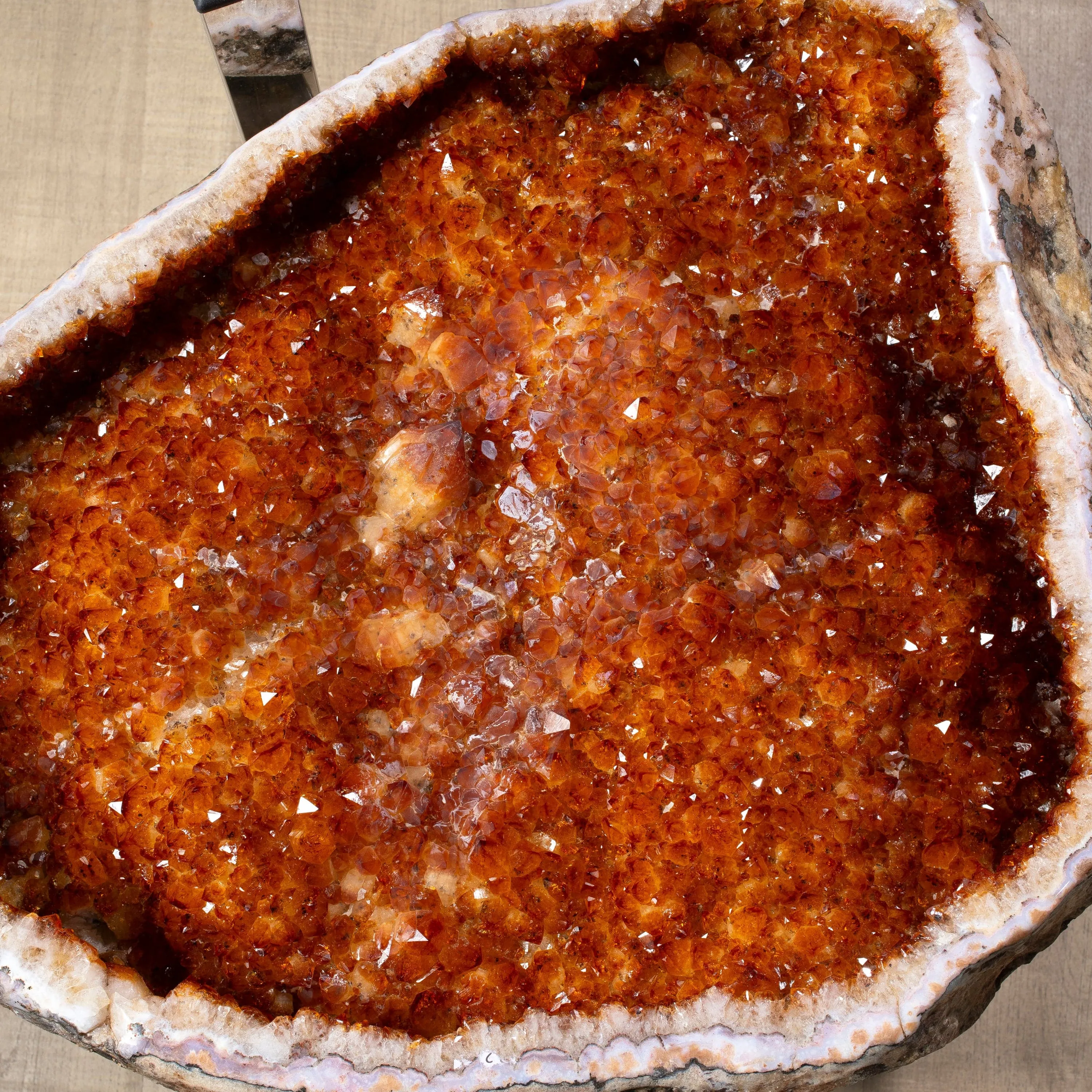 Citrine Geode Table from Brazil on Custom Stand - 24 / 73 lbs