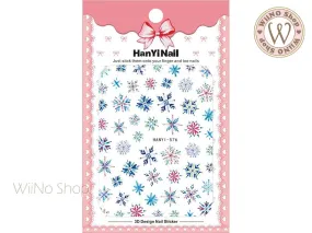 Colorful Snowflake Adhesive Nail Art Sticker - 1 pc (HY-576)