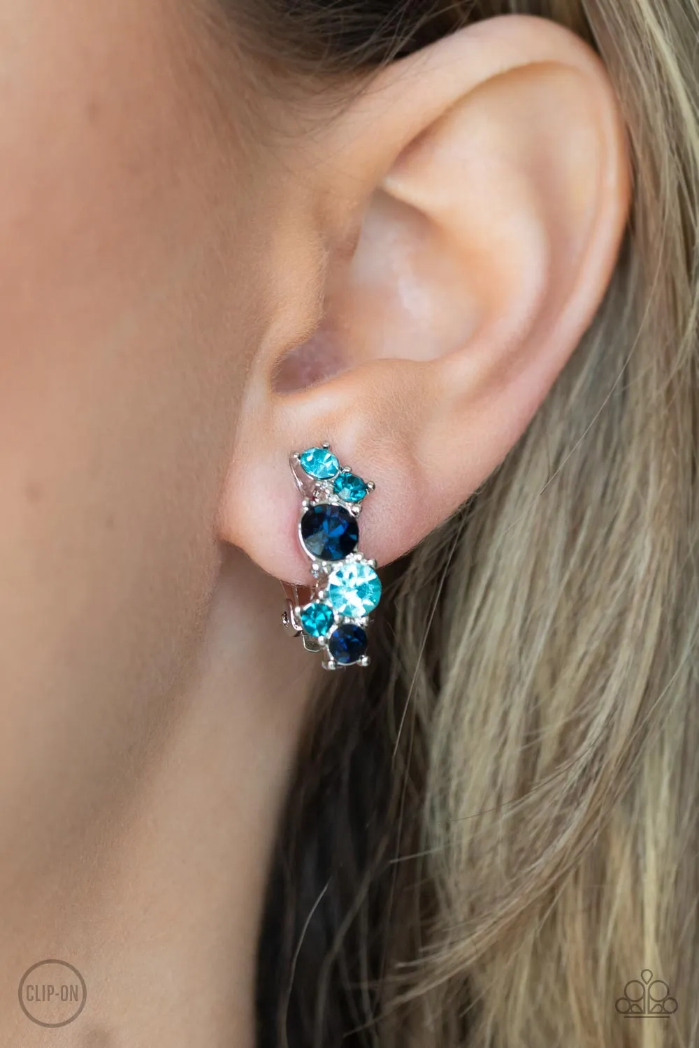 Cosmic Celebration - Blue Clip-On Earring