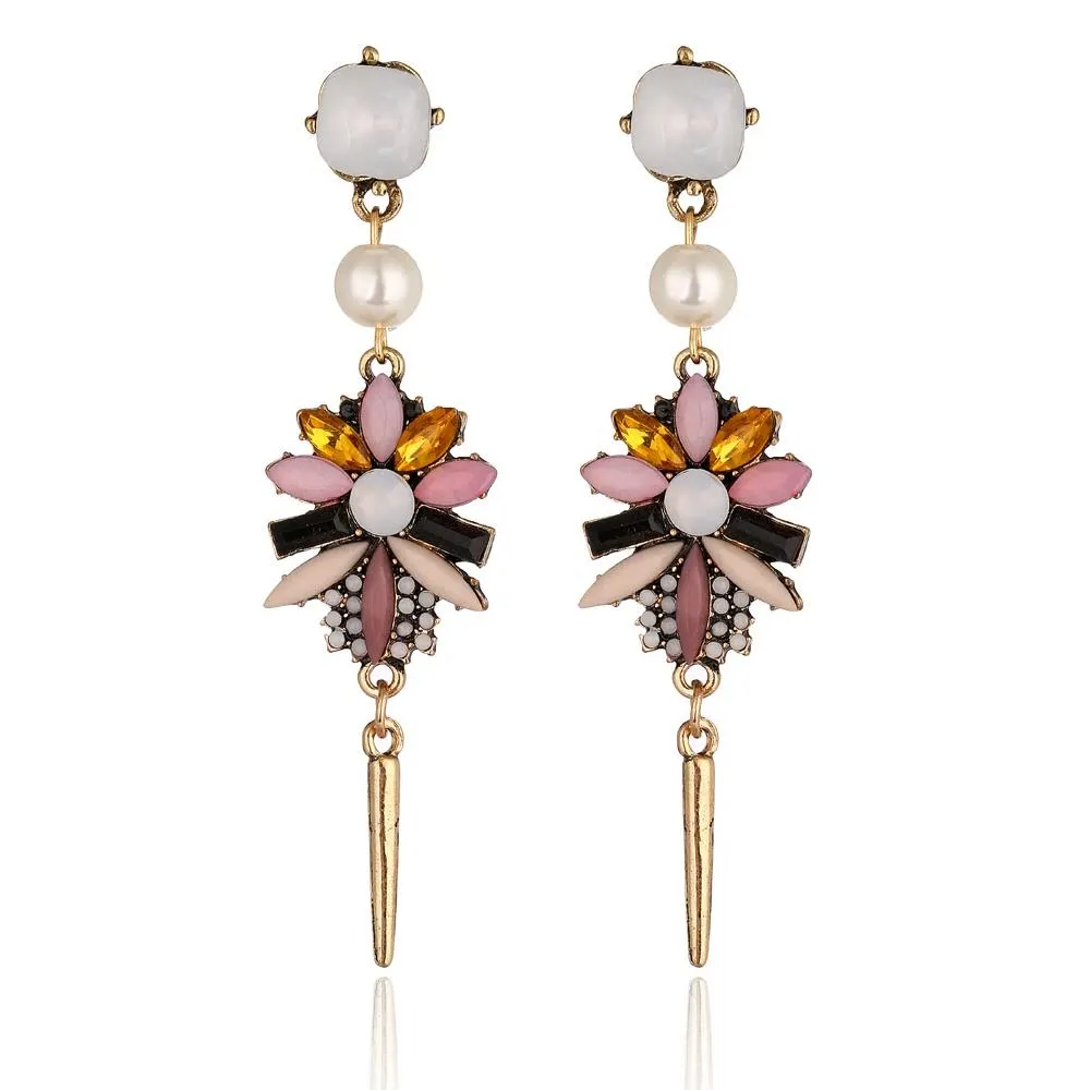 Crystal Imitation Peal Drop Dangle Earrings