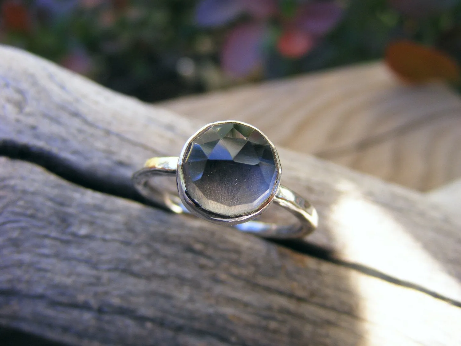 Crystal Quartz Sterling Silver STacking Ring