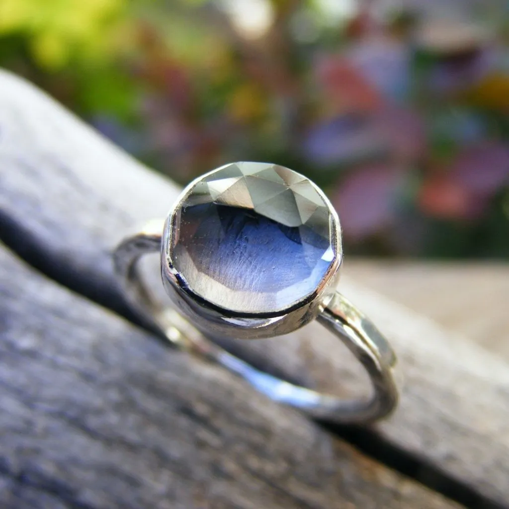 Crystal Quartz Sterling Silver STacking Ring