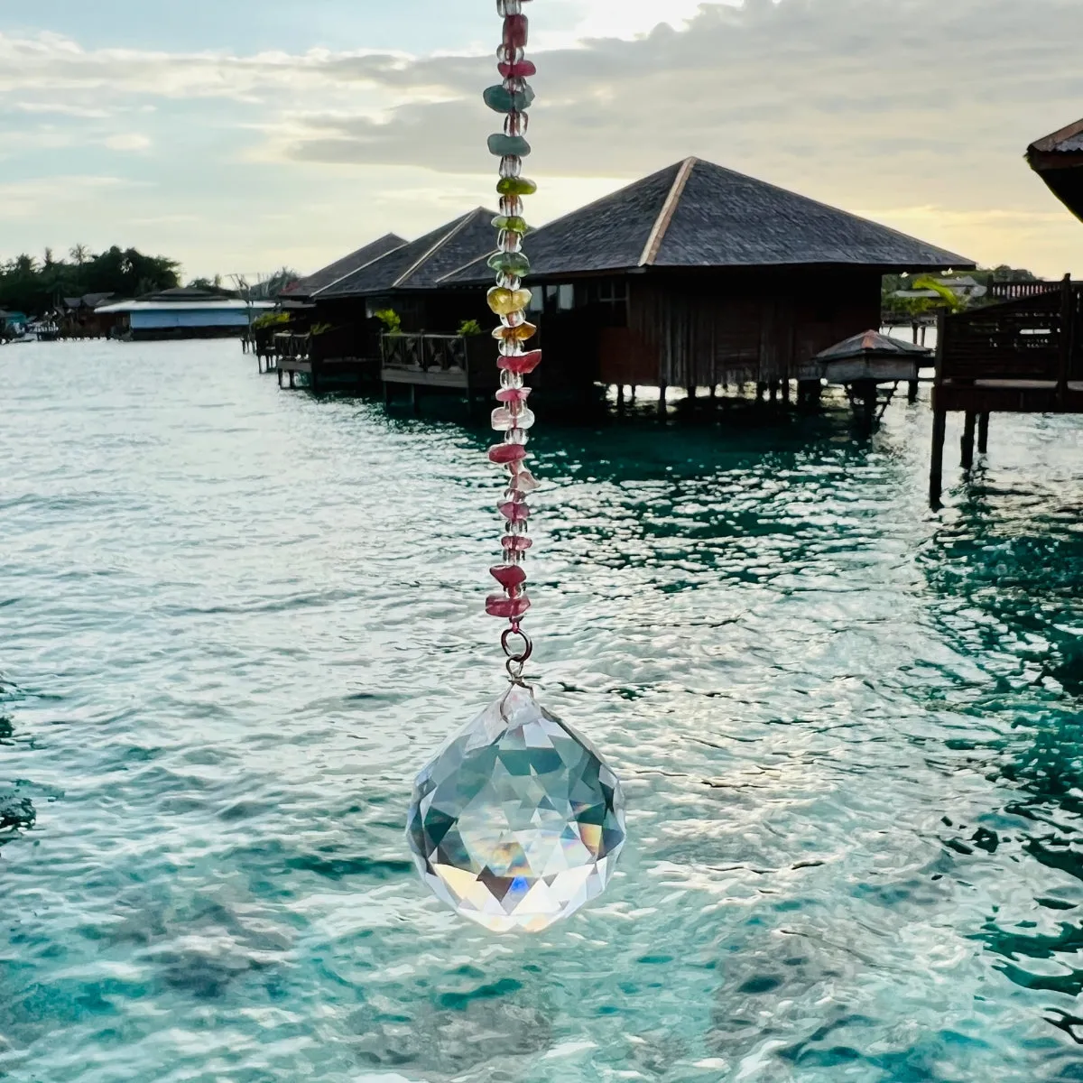 Crystal Sun Catcher - Rainbow Maker Tourmaline Keychain