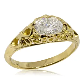 Custom Gold Ring with Oval Diamond JM