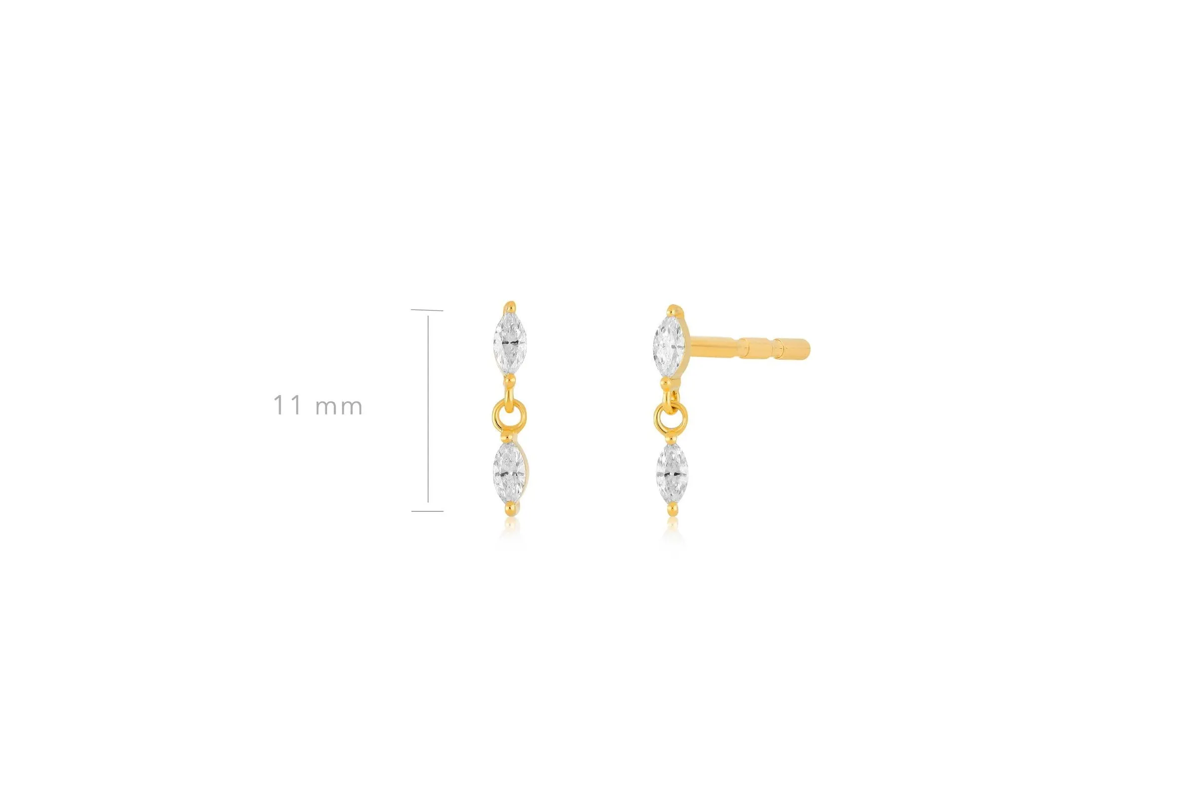 Diamond Marquise Dangle Stud Earring