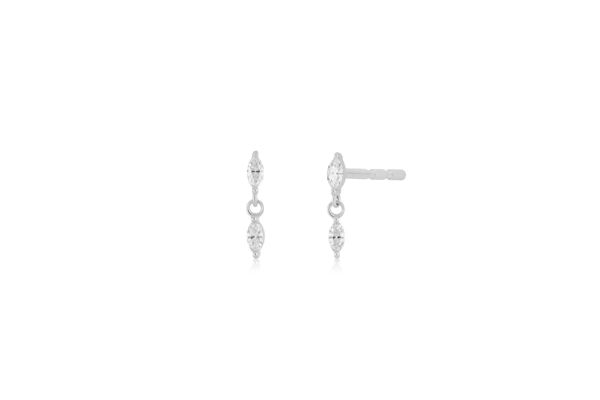 Diamond Marquise Dangle Stud Earring