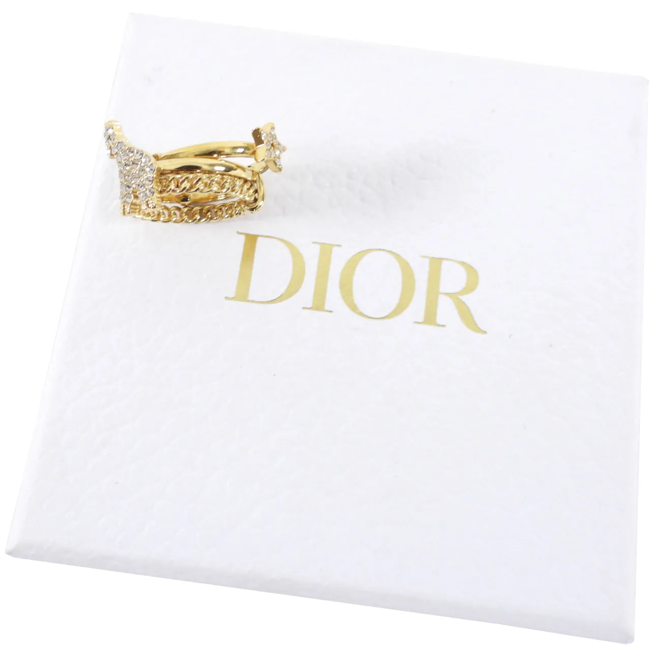 Dior Goldtone Safari Crystal Giraffe Stacking Ring - 5