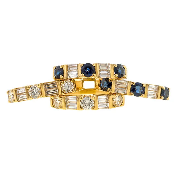 Estate Sapphire & Diamond Four Ring Stack