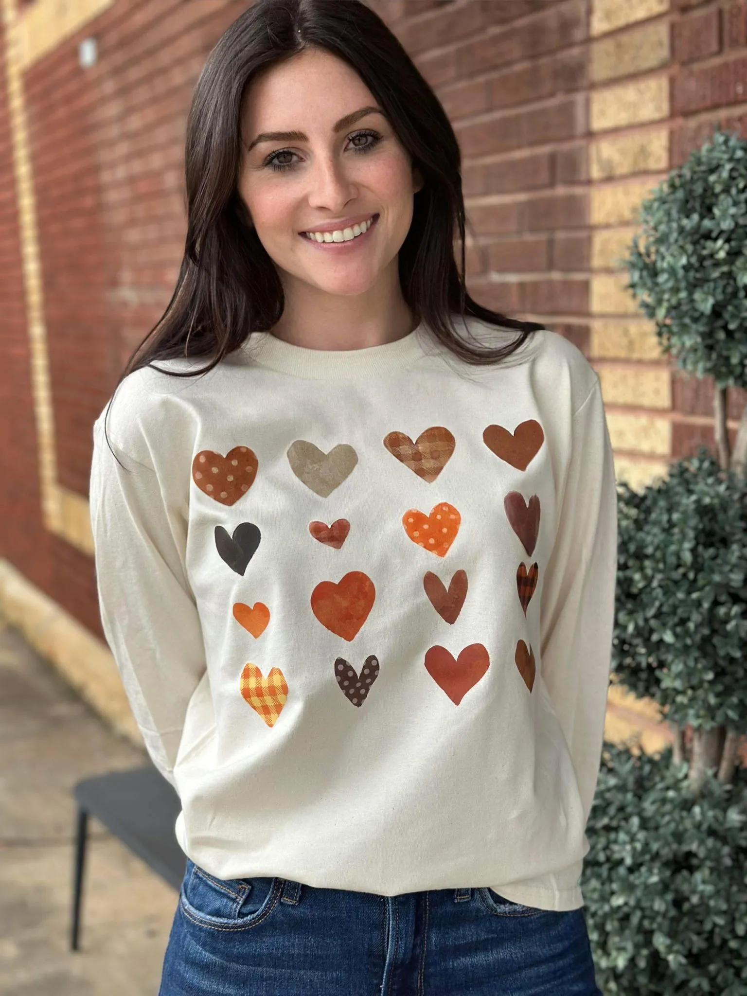 Fall Hearts Long Sleeve Tee