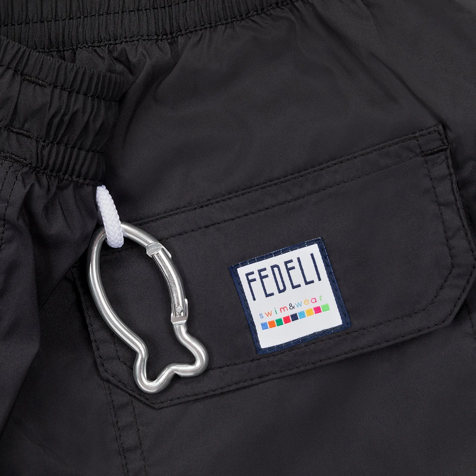 Fedeli Swim Shorts in Seaweed Black