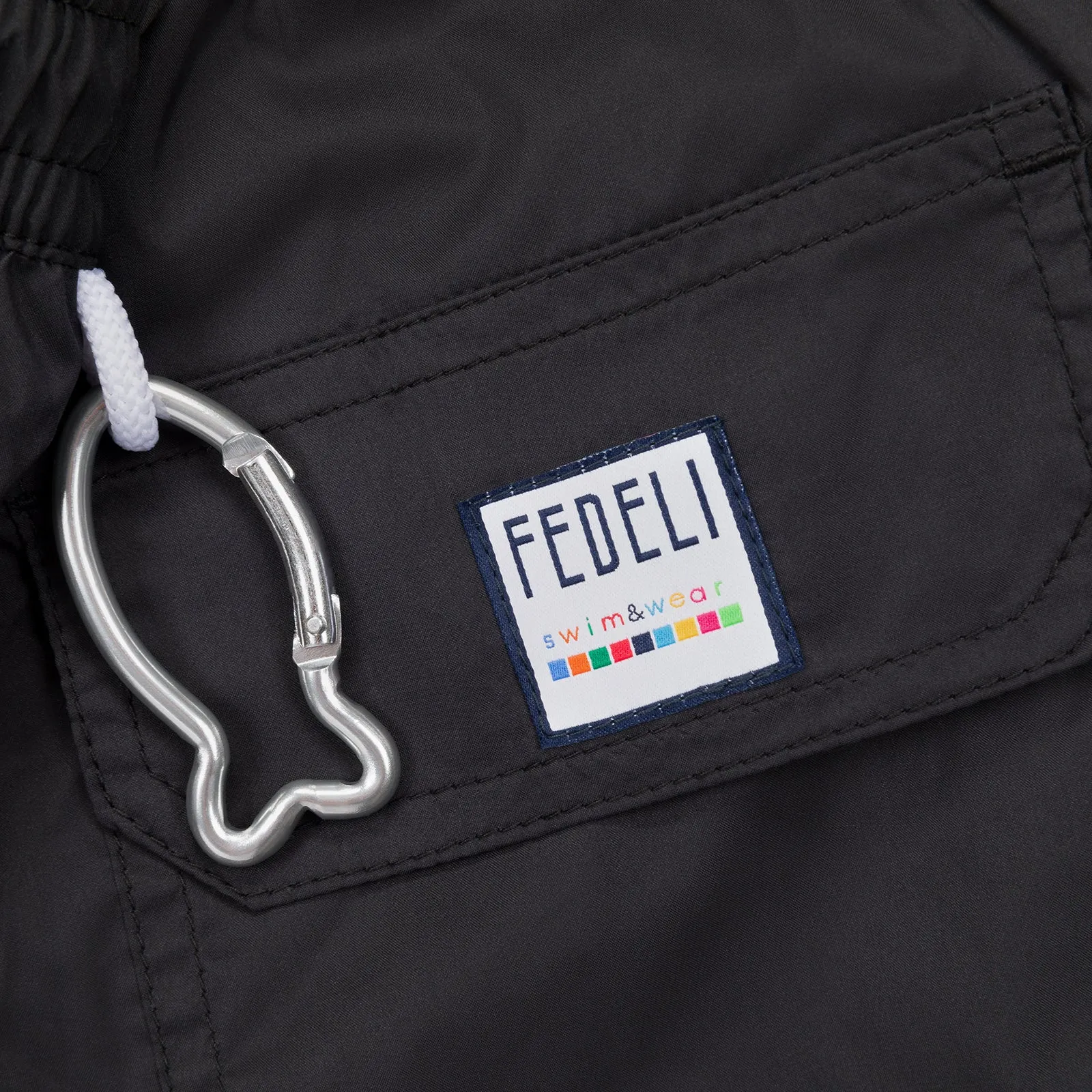 Fedeli Swim Shorts in Seaweed Black