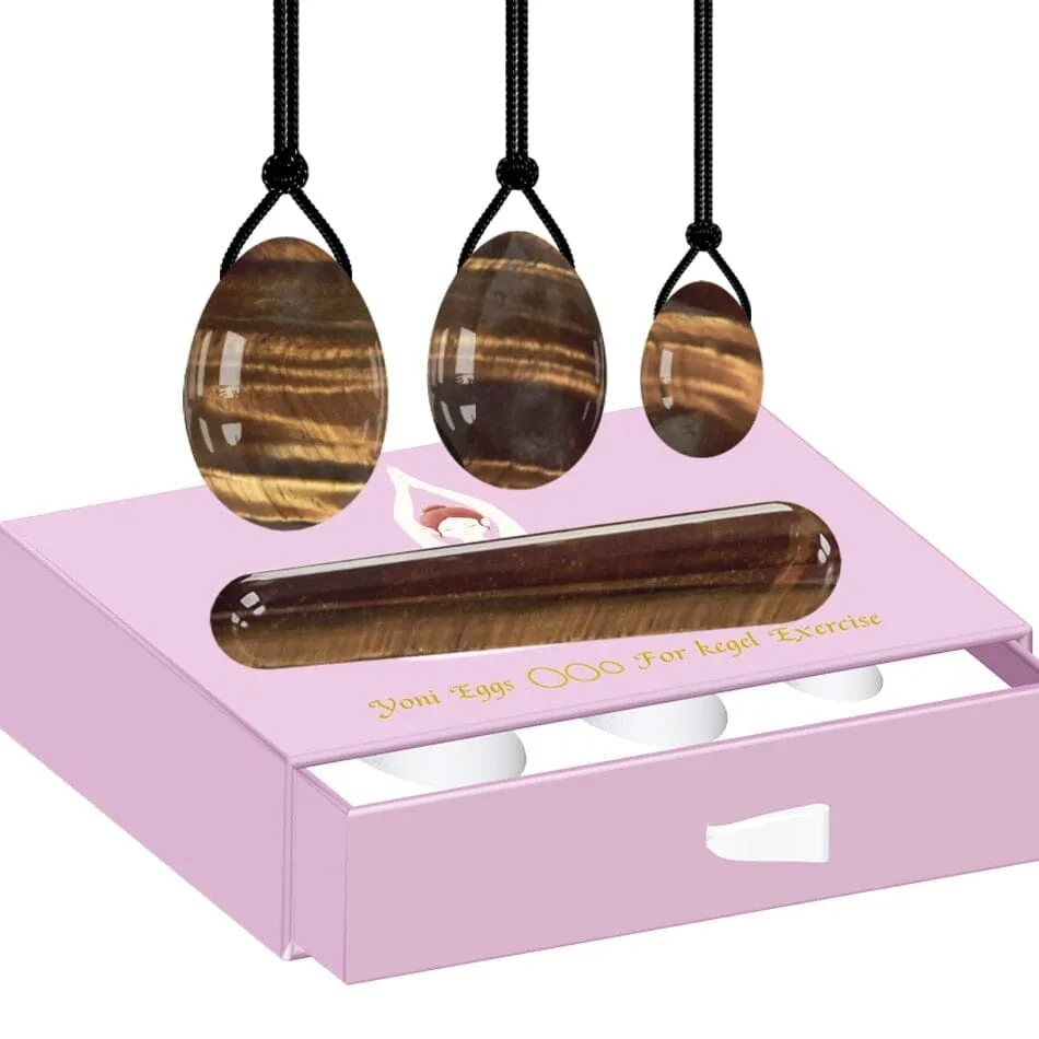 Feminine Kegel Exerciser Yoni Egg Tiger Eye Set