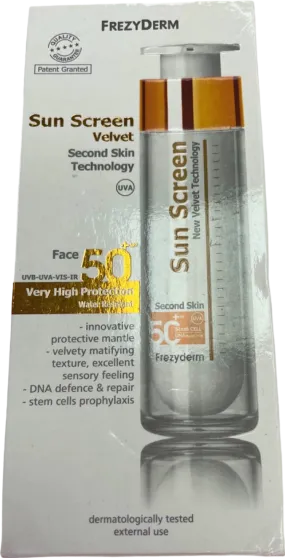 Frezyderm Sun Screen Velvet Second Skin Technology SPF 50 Face 50ml