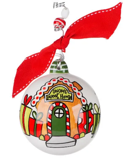 Gnome Sweet Home Ceramic Holiday Ornament