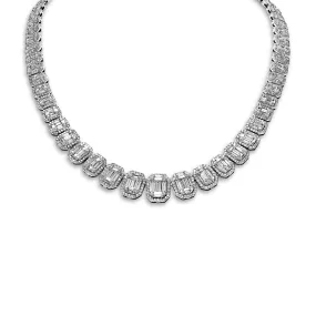 Halle 27 Carat 21 inch Diamond Necklace in 14kt White Gold