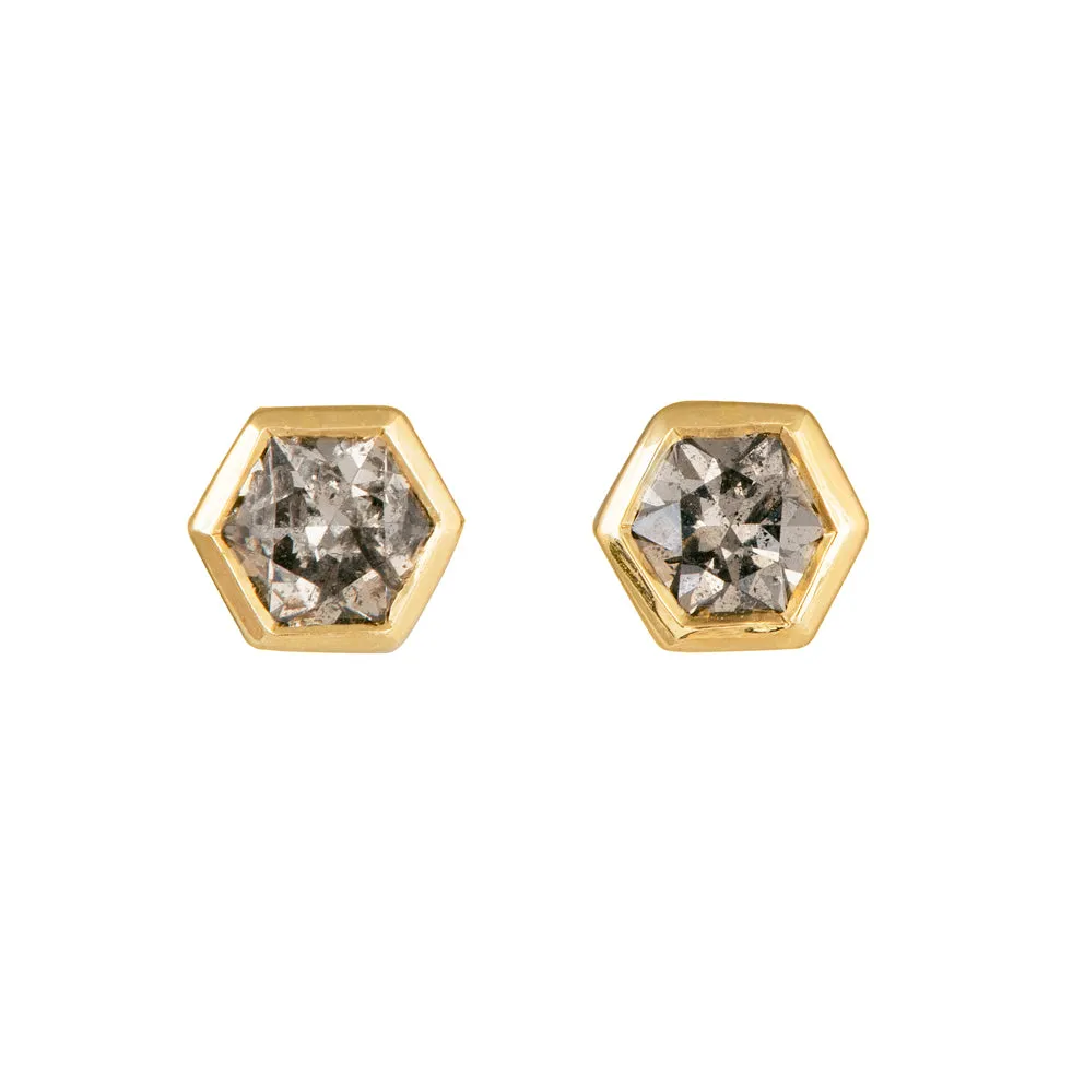 Hexagon Diamond Earrings