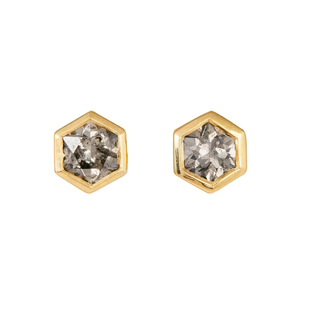 Hexagon Diamond Earrings