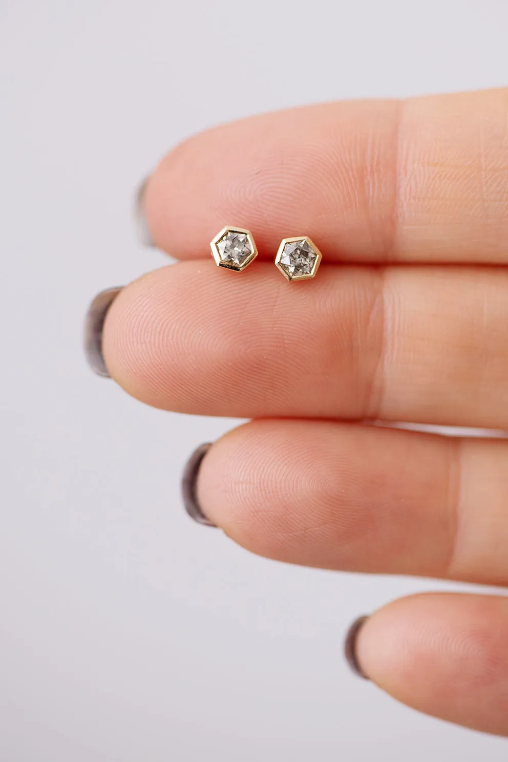 Hexagon Diamond Earrings