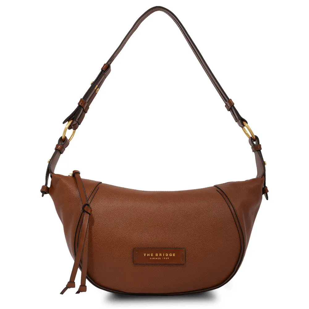 Hobo Bag Small Donna THE BRIDGE linea Domitilla in Pelle Marrone